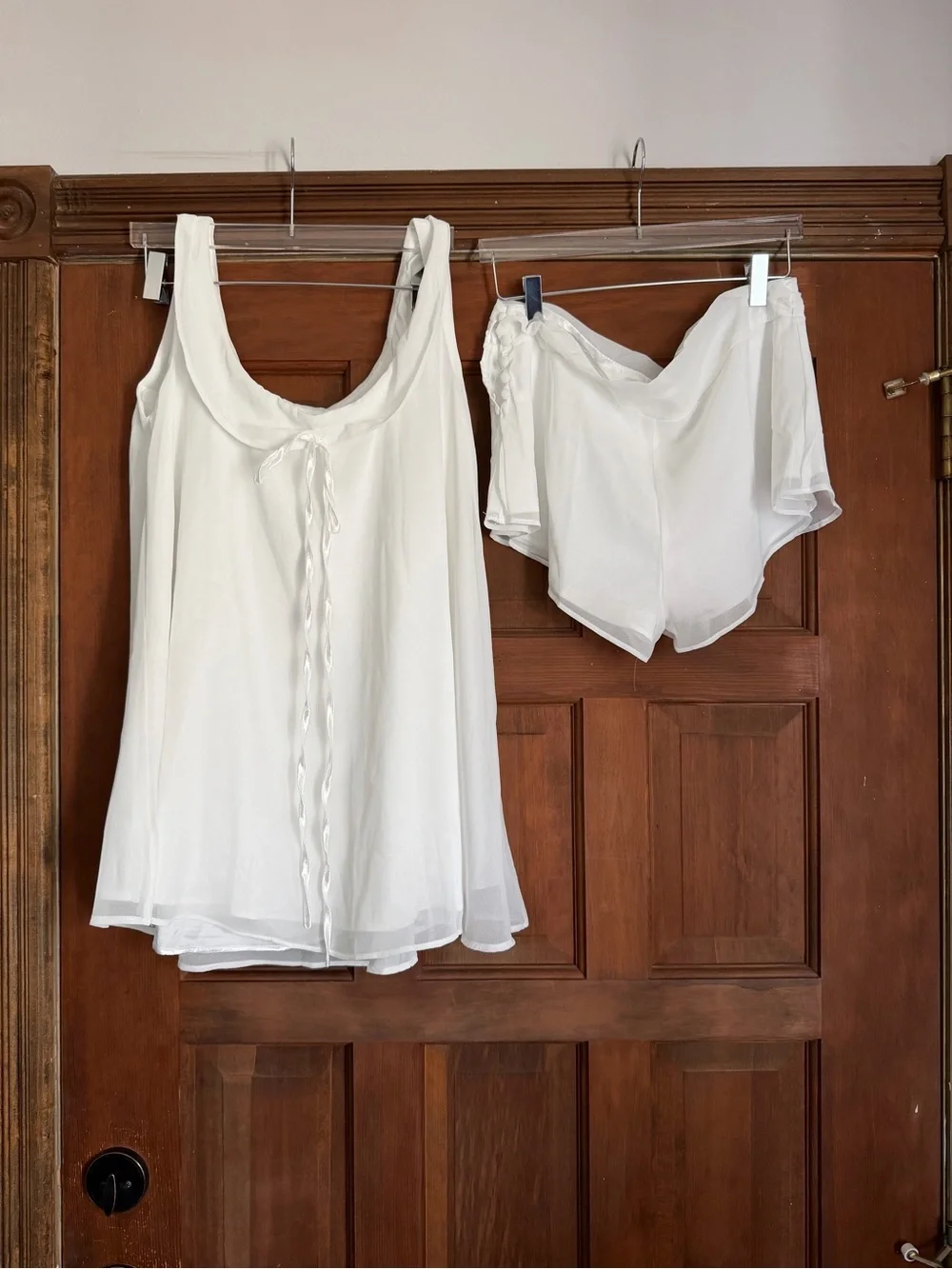 White Sleeveless Tie-Front Swing Dress